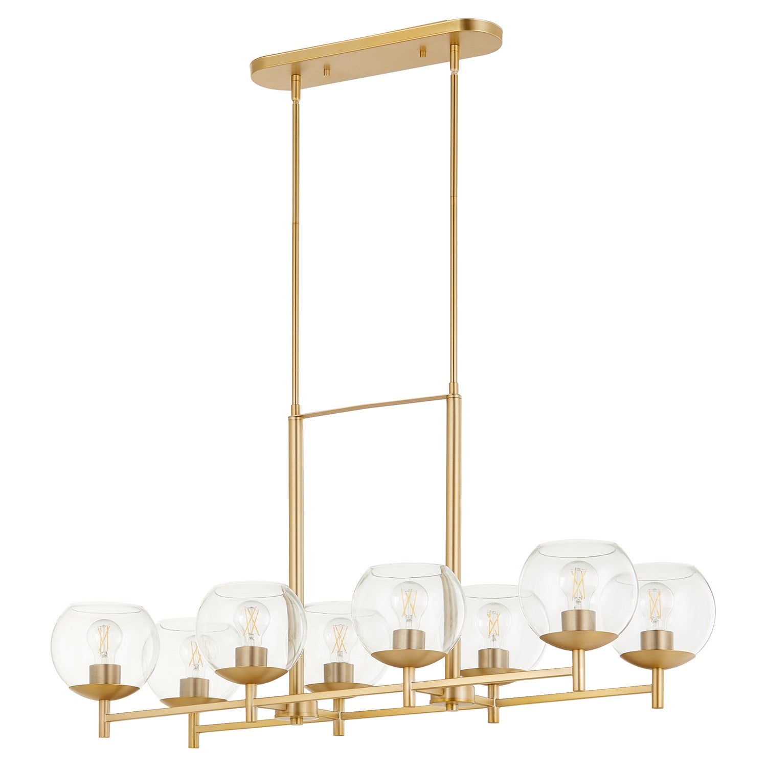 Lyon 8Lt Linear Chand-Aged Brass by Quorum