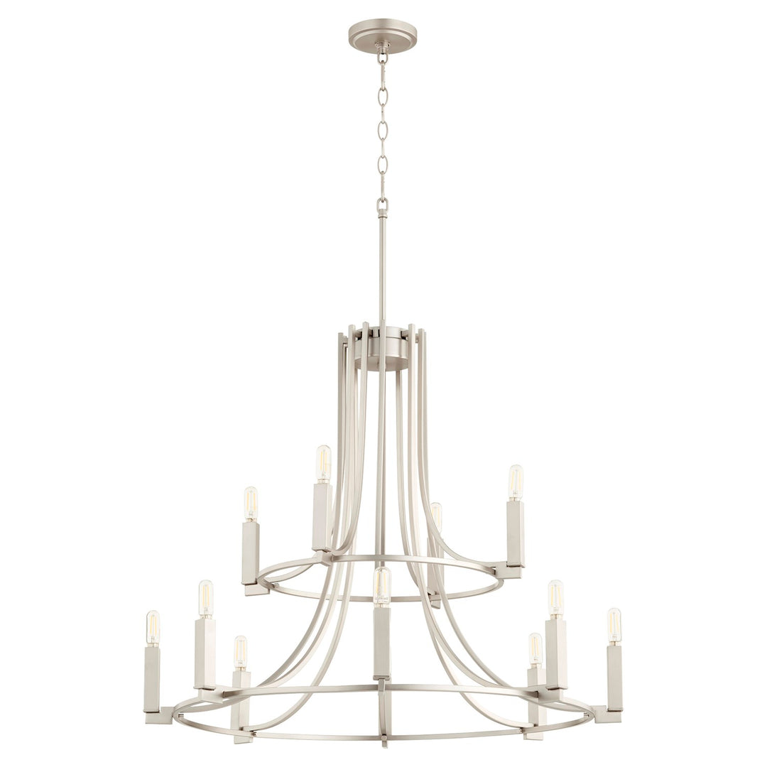 Olympus 12Lt Chand - Satin Nickel by Quorum