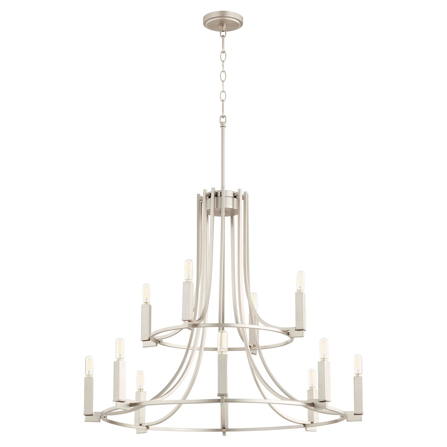 Olympus 12Lt Chand - Satin Nickel by Quorum