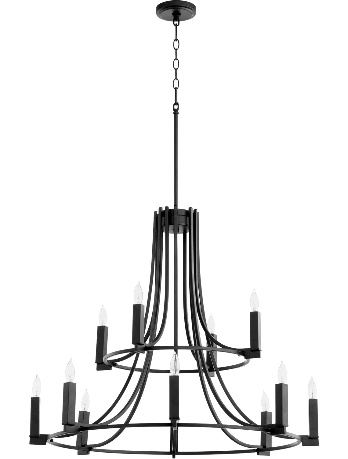 Olympus 12Lt Chand - Textured Black by Quorum