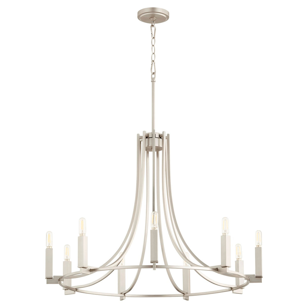 Olympus 9Lt Chand - Satin Nickel by Quorum
