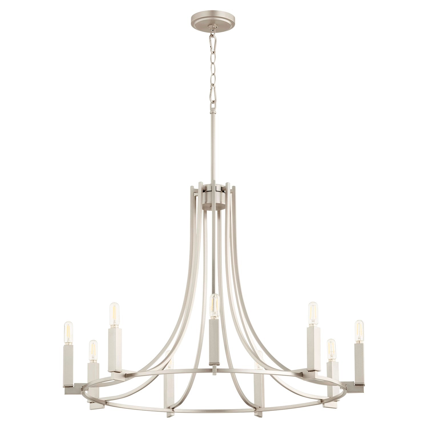 Olympus 9Lt Chand - Satin Nickel by Quorum