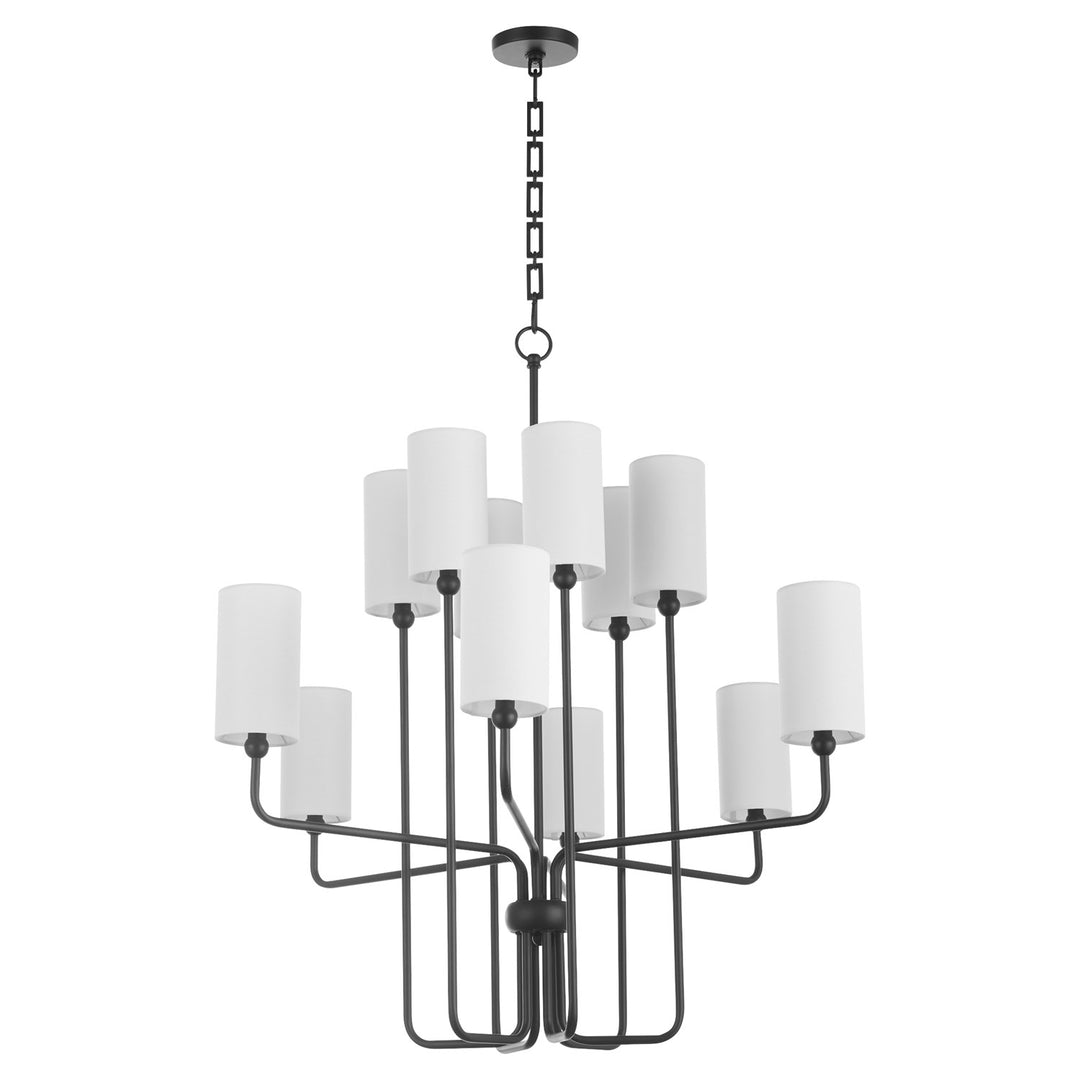 Charlotte 12Lt Chand - Matte Black by Quorum