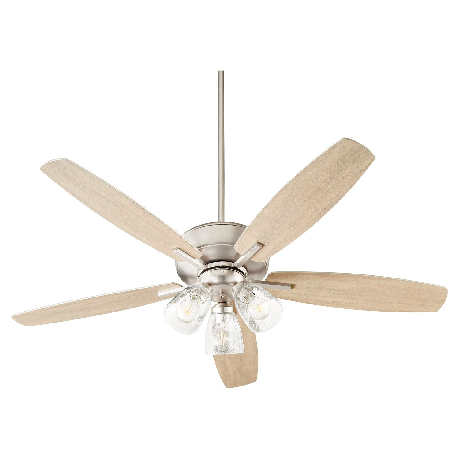 Breeze 52 3Lt Clr/Sd-Satin Nickel by Quorum