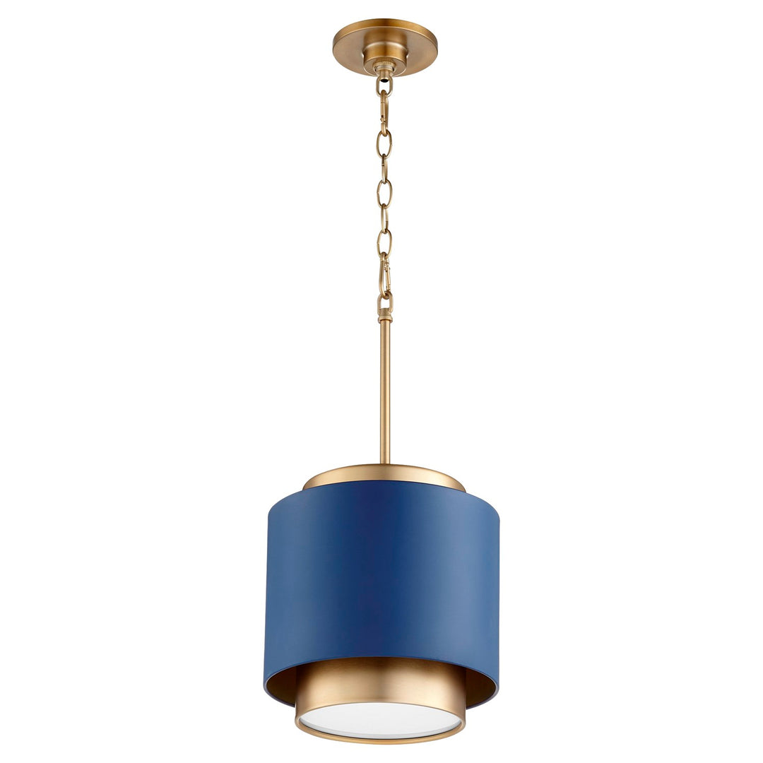 Drum Pendantd - Bl/Aged Brass by Quorum
