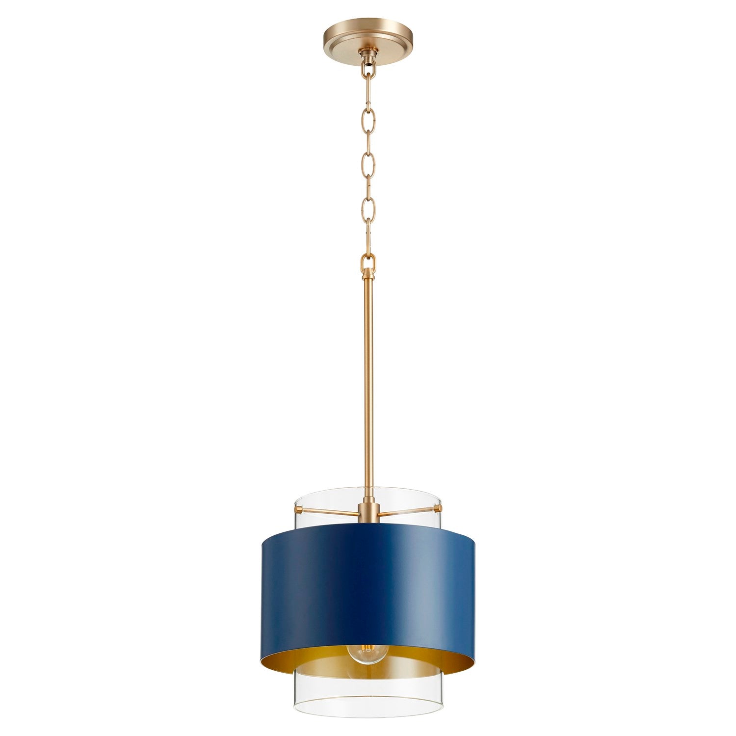 10" Clr Gold Leafass/Blu Pnd - Aged Brass by Quorum