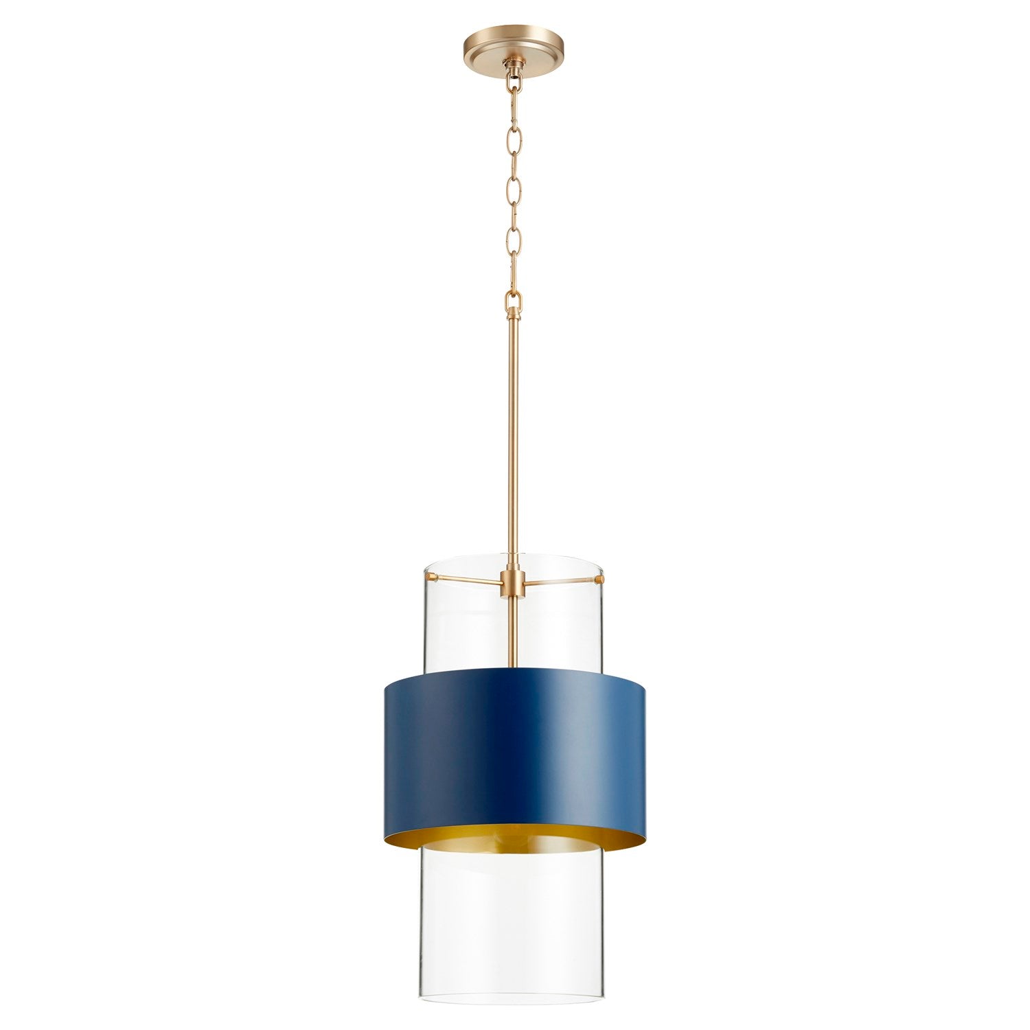 12" Clr Gold Leafass/Blu Pnd - Aged Brass by Quorum