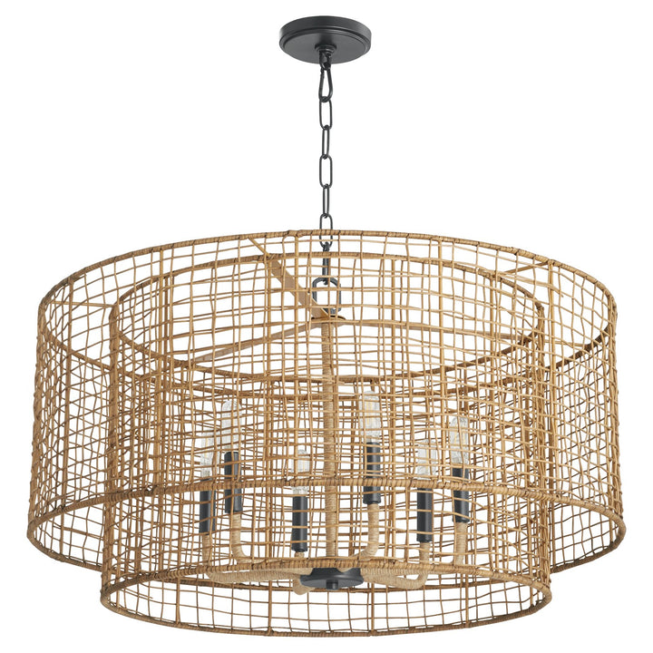 Abaca 6Lt Pendantd - Matte Black by Quorum