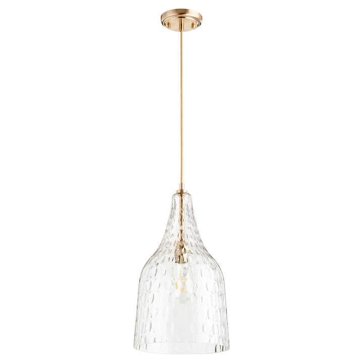 10" Clear Gold Leafass Pendantd - Aged Brass by Quorum
