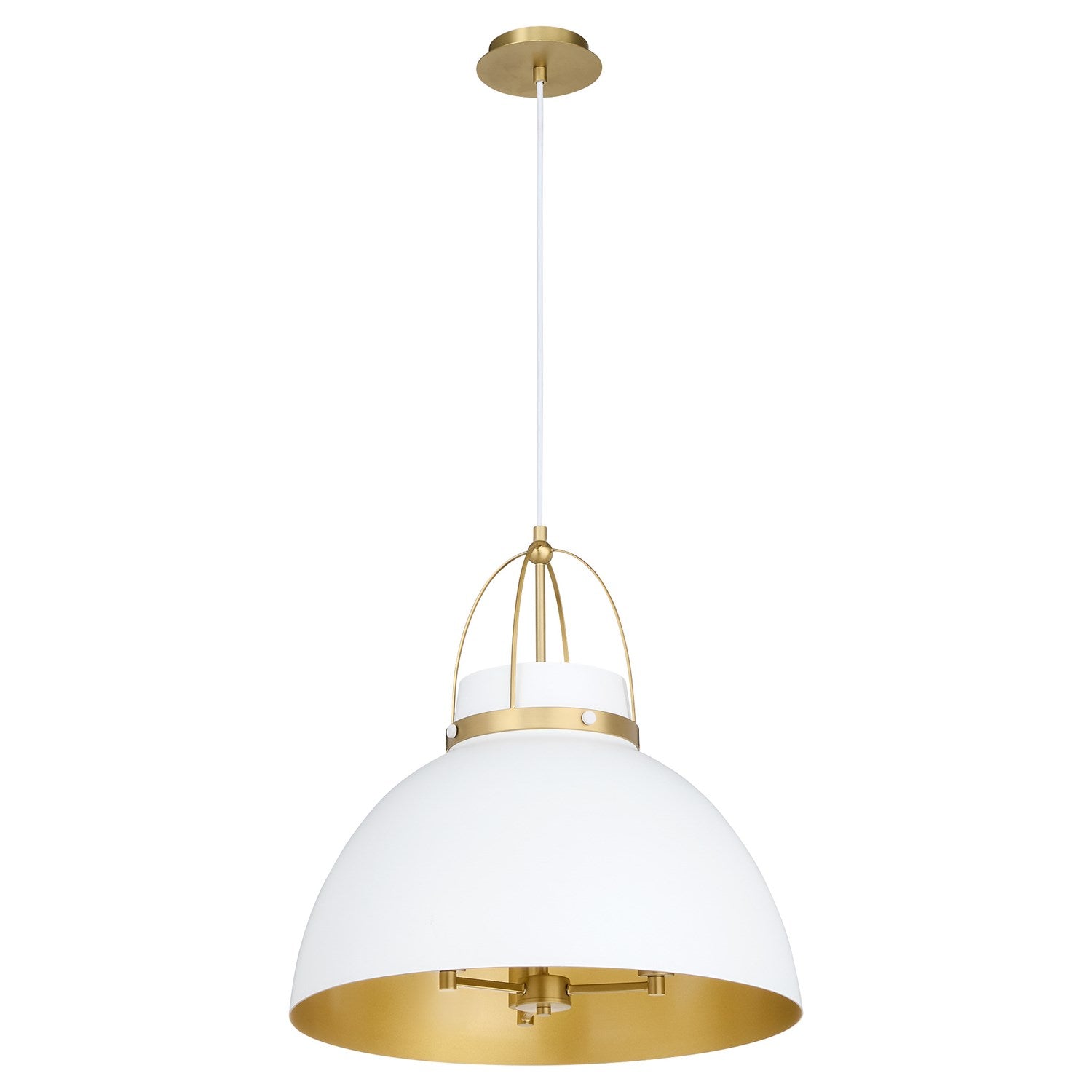 Pruitt 21Ó 3Lt Pendantdant Ð Studio White/Aged Brass by Quorum