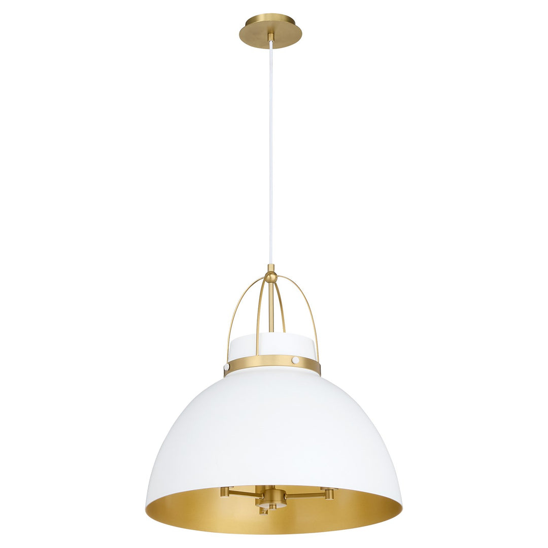 Pruitt 21Ó 3Lt Pendantdant Ð Studio White/Aged Brass