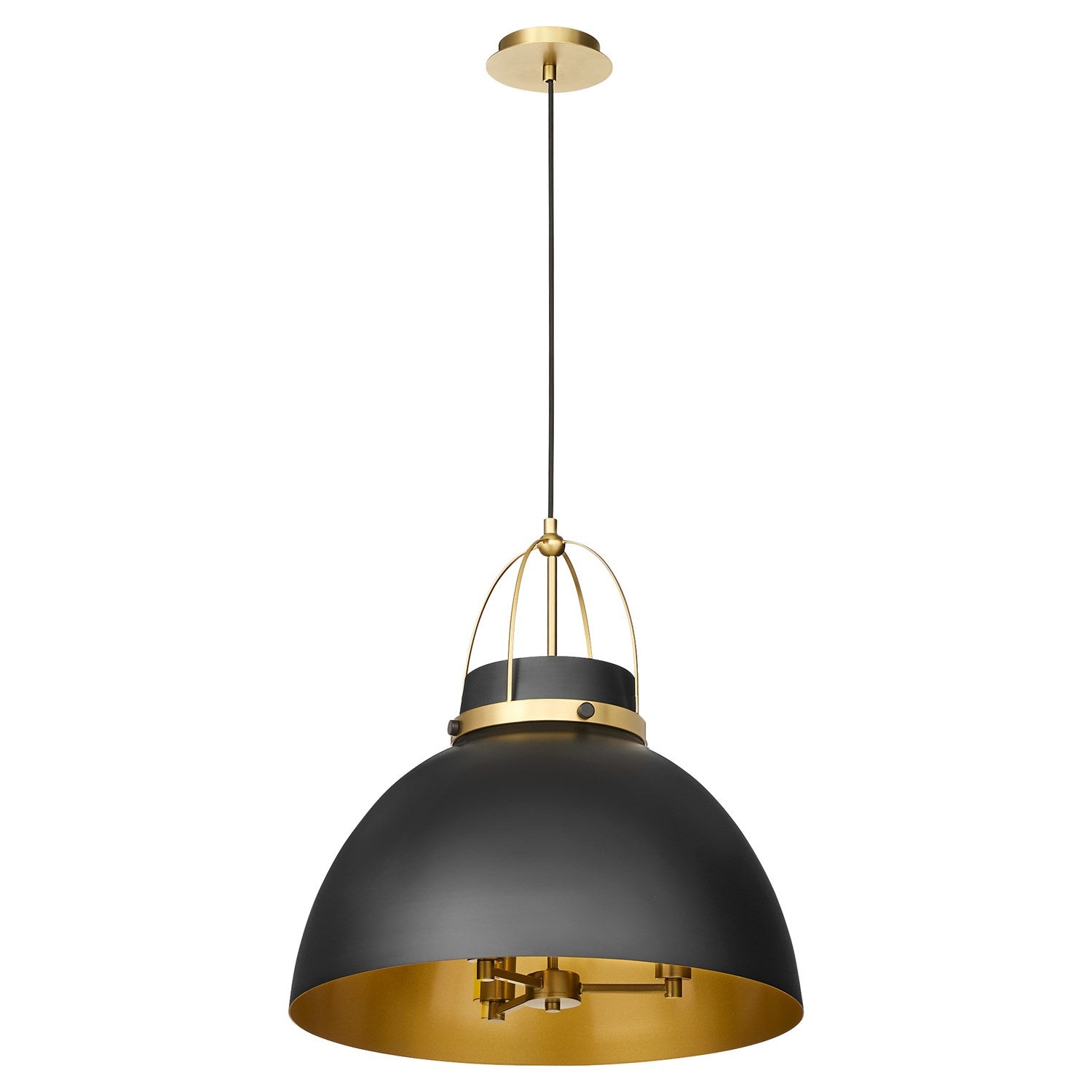Pruitt 21Ó 3Lt Pendantdant Ð Matte Black/Aged Brass by Quorum