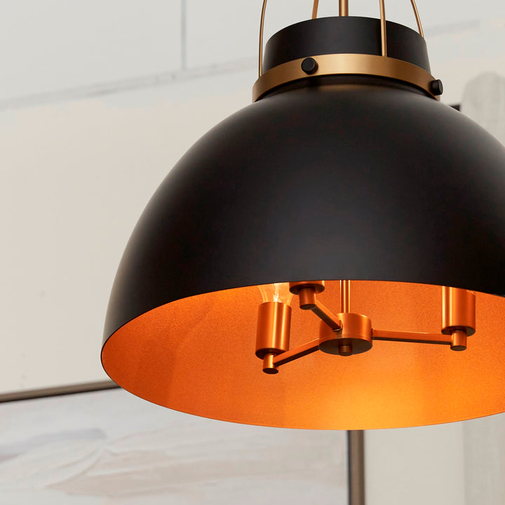 Pruitt 21Ó 3Lt Pendantdant Ð Matte Black/Aged Brass