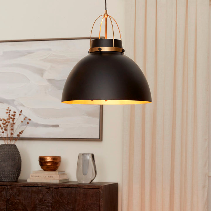 Pruitt 21Ó 3Lt Pendantdant Ð Matte Black/Aged Brass