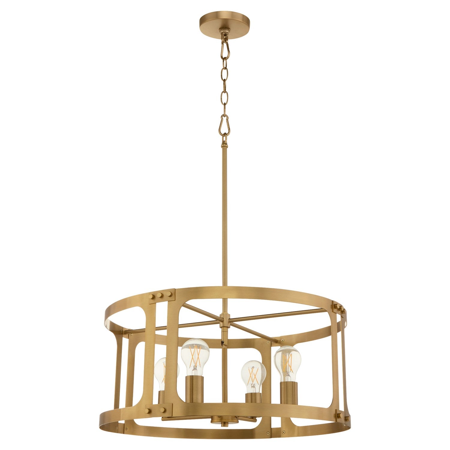Colburn 4Lt Pendantdant - Brushed Brass by Quorum