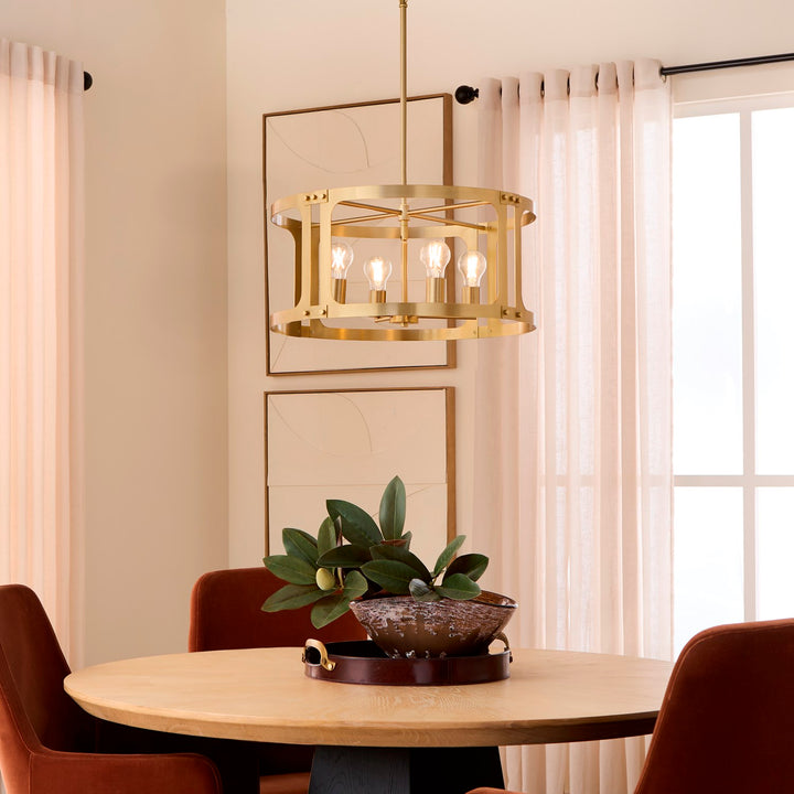 Colburn 4Lt Pendantdant - Brushed Brass