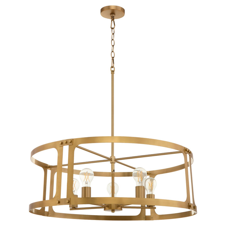 Colburn 5Lt Pendantdant - Brushed Brass by Quorum