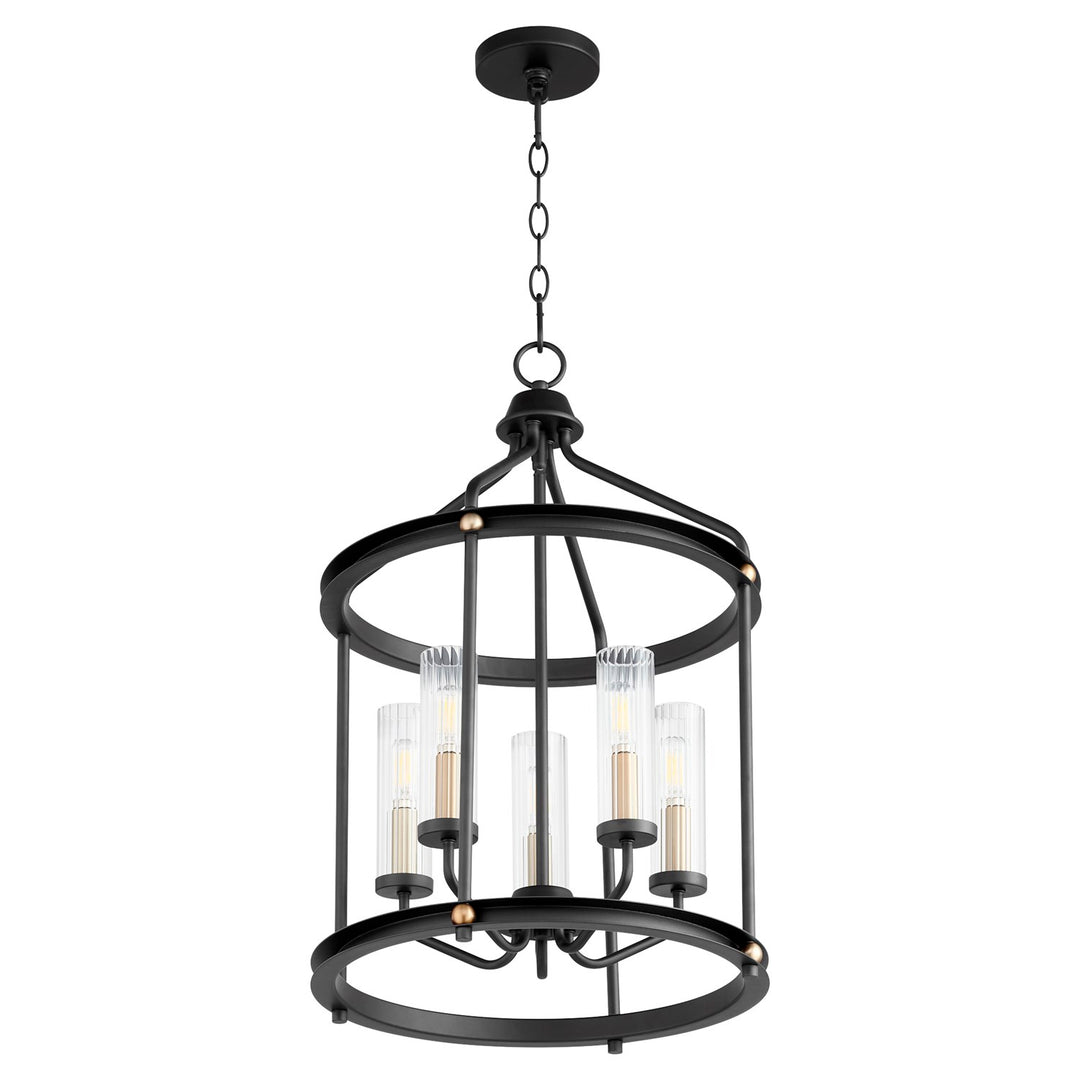 Empire 5Lt Entry -Textured Black/Aged Brass by Quorum