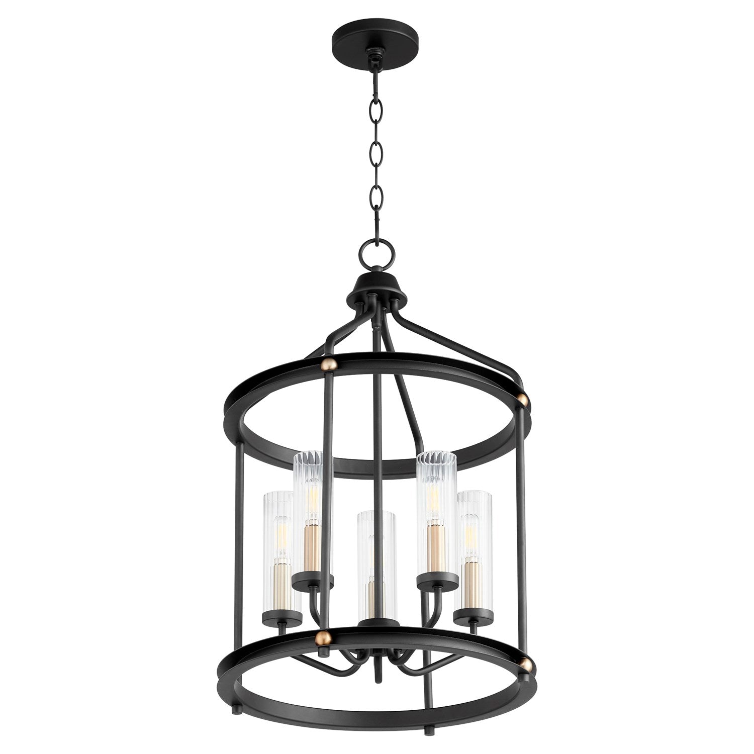 Empire 5Lt Entry -Textured Black/Aged Brass by Quorum
