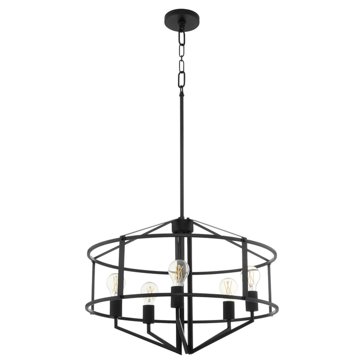 Toiled Bronzein 24" 5Lt Pendantdant - Matte Black