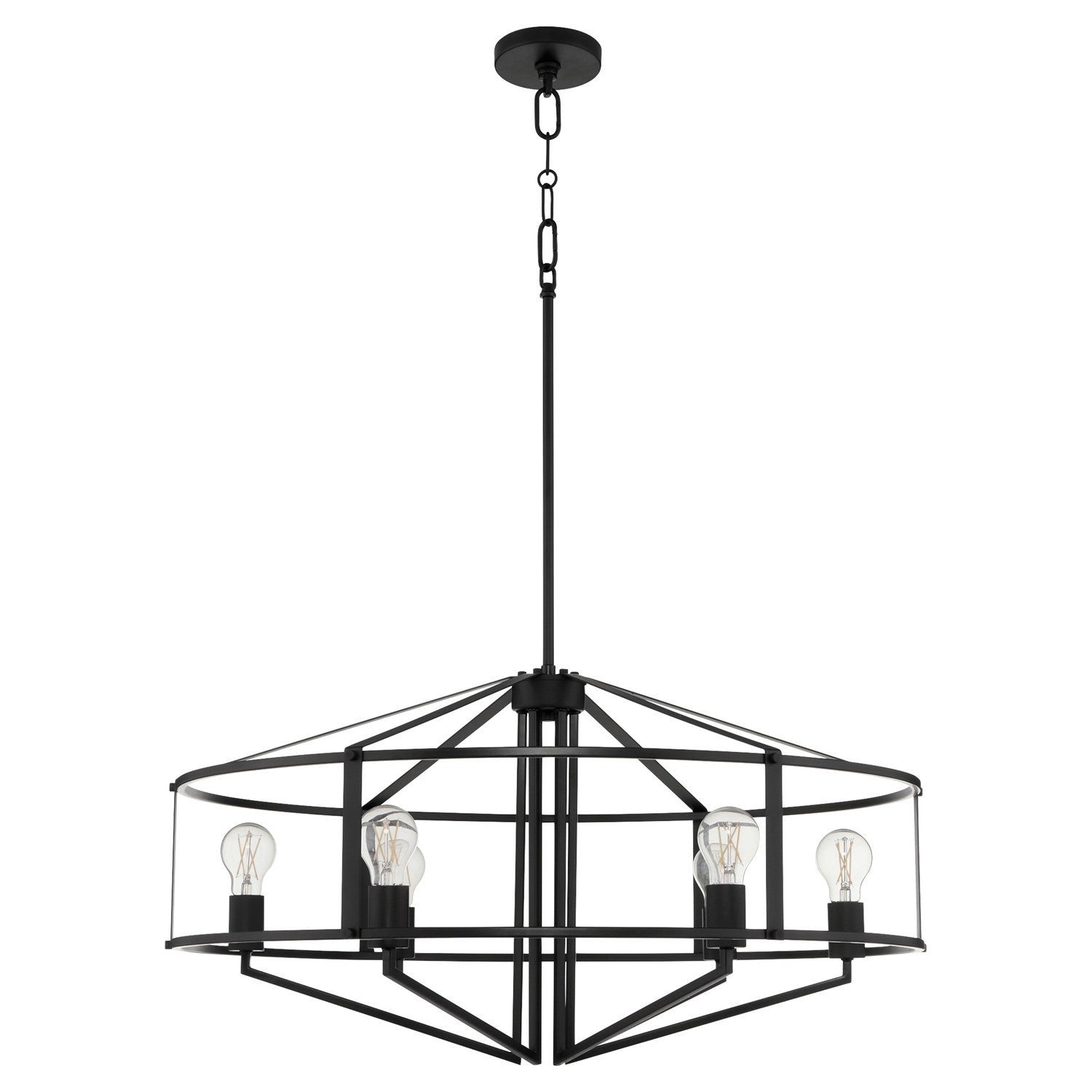 Toiled Bronzein 32" 6Lt Pendantdant - Matte Black by Quorum