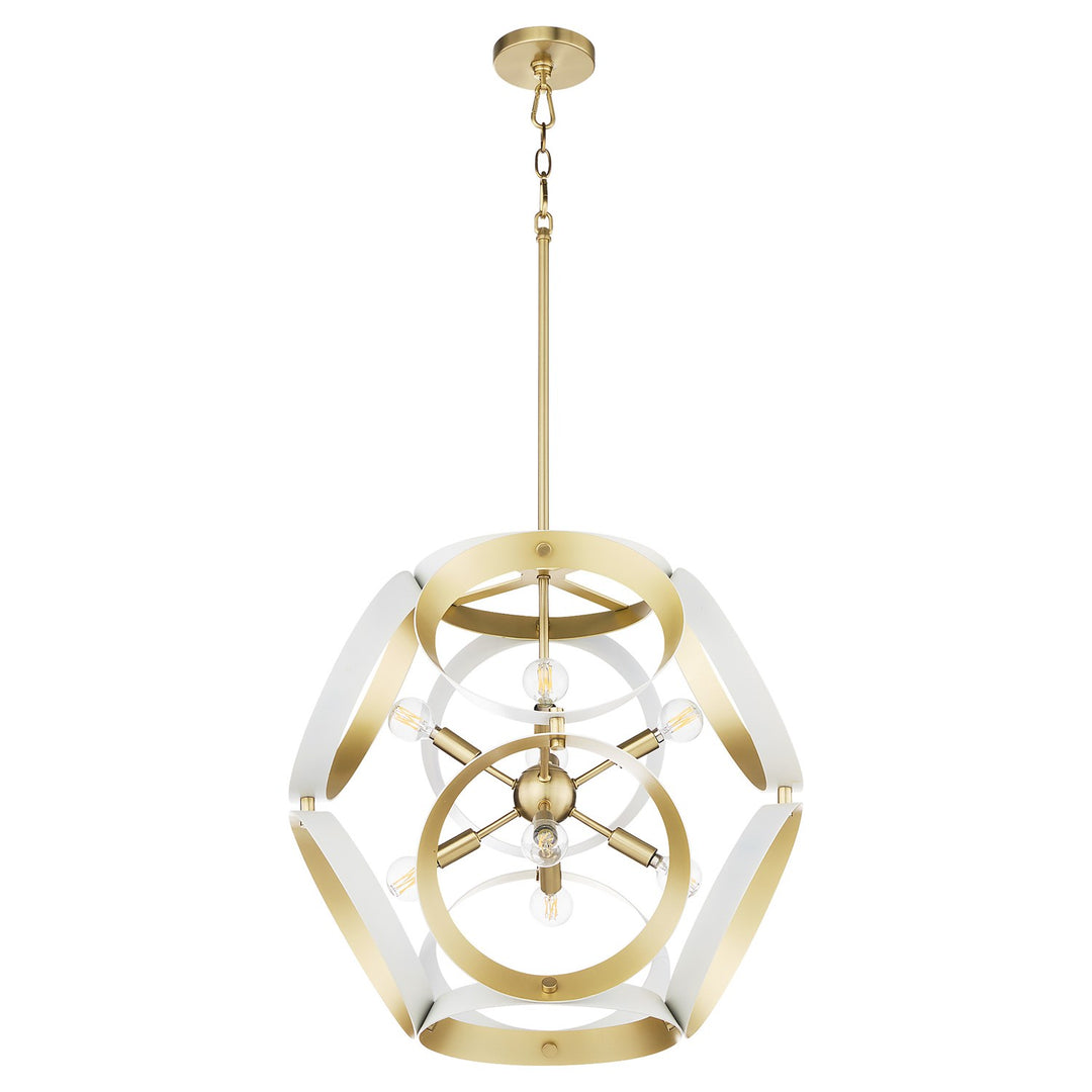 Domain 22" Pendantd - Studio White/Aged Brass by Quorum