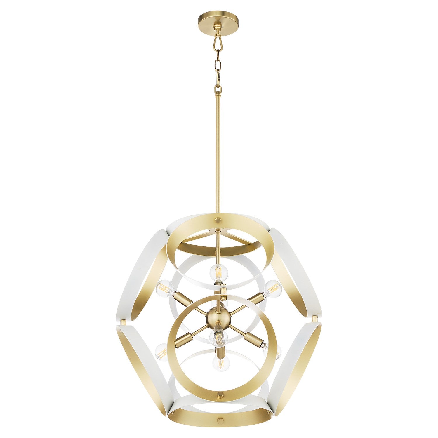 Domain 22" Pendantd - Studio White/Aged Brass by Quorum
