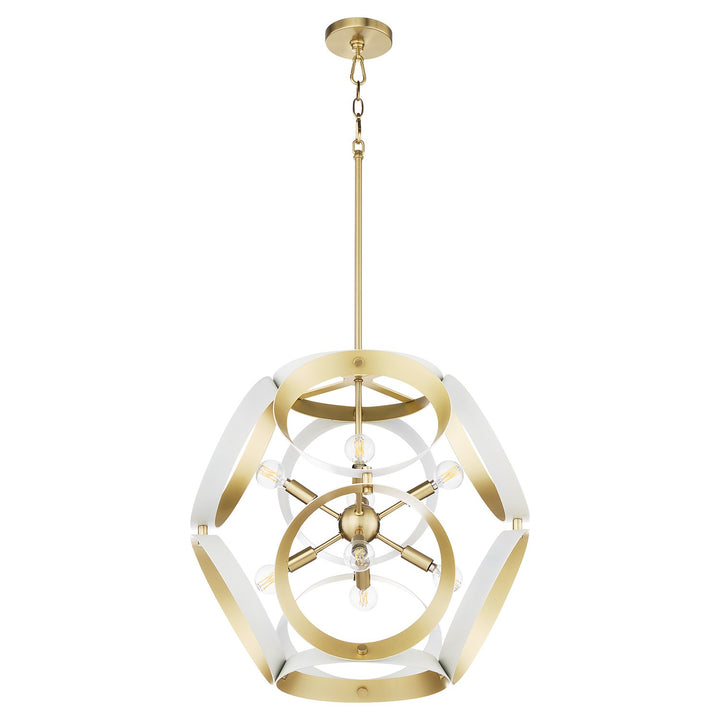 Domain 22" Pendantd - Studio White/Aged Brass by Quorum
