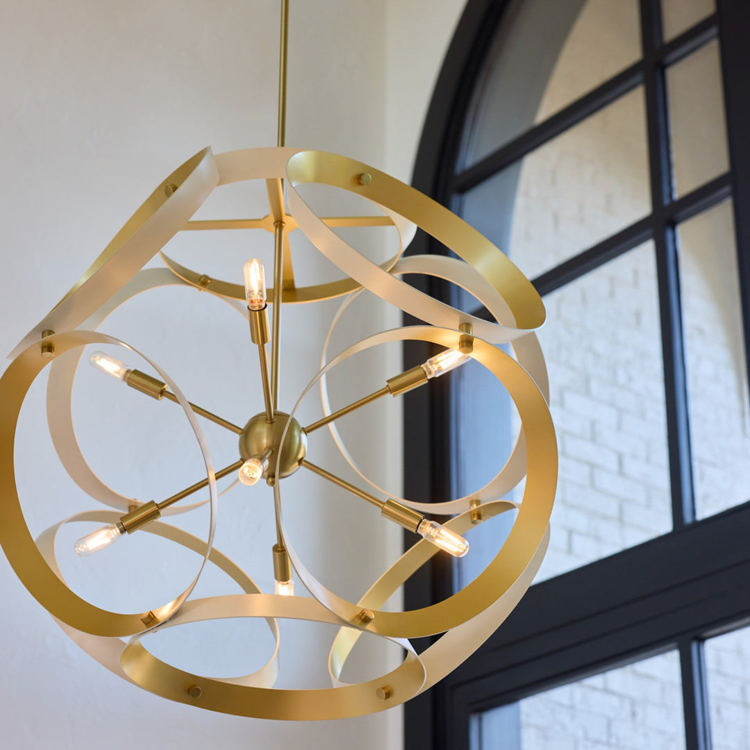 Domain 22" Pendantd - Studio White/Aged Brass