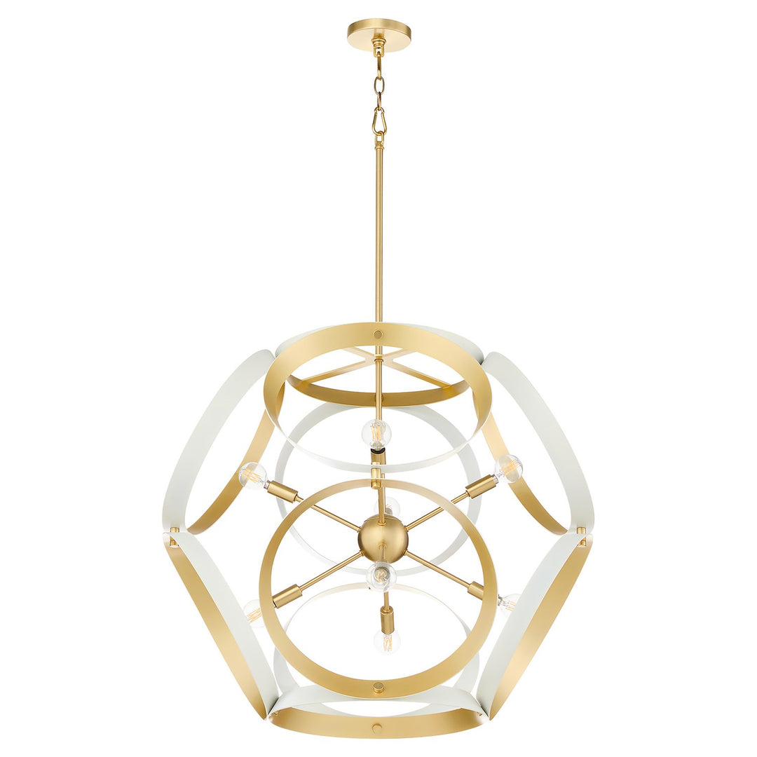 Domain 30" Pendantd - Studio White/Aged Brass by Quorum