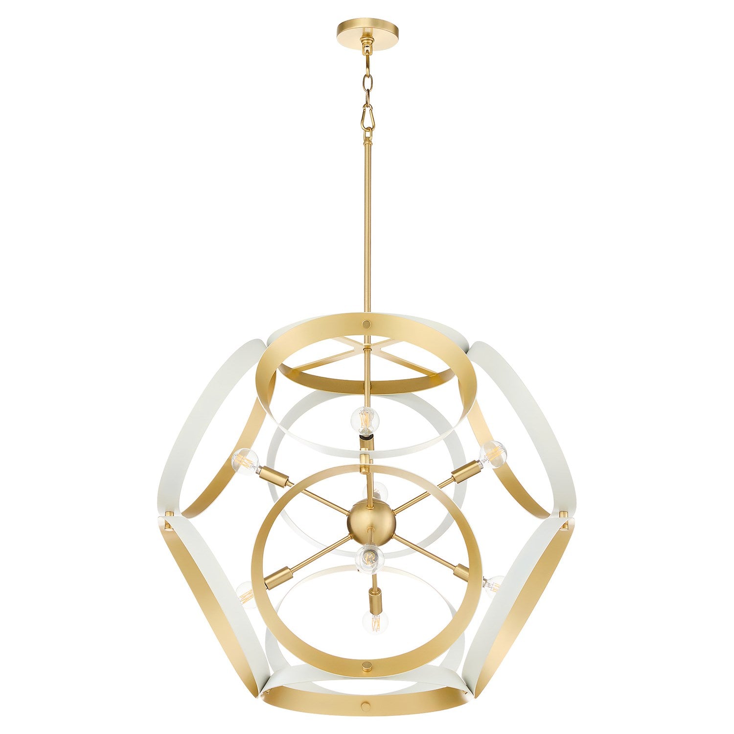 Domain 30" Pendantd - Studio White/Aged Brass