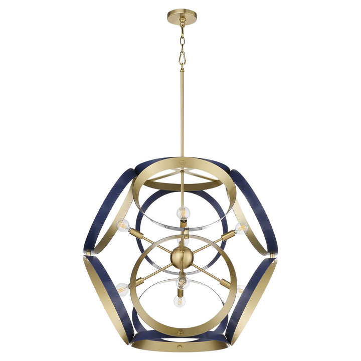 Domain 30" Pendantd - Bl/Aged Brass by Quorum