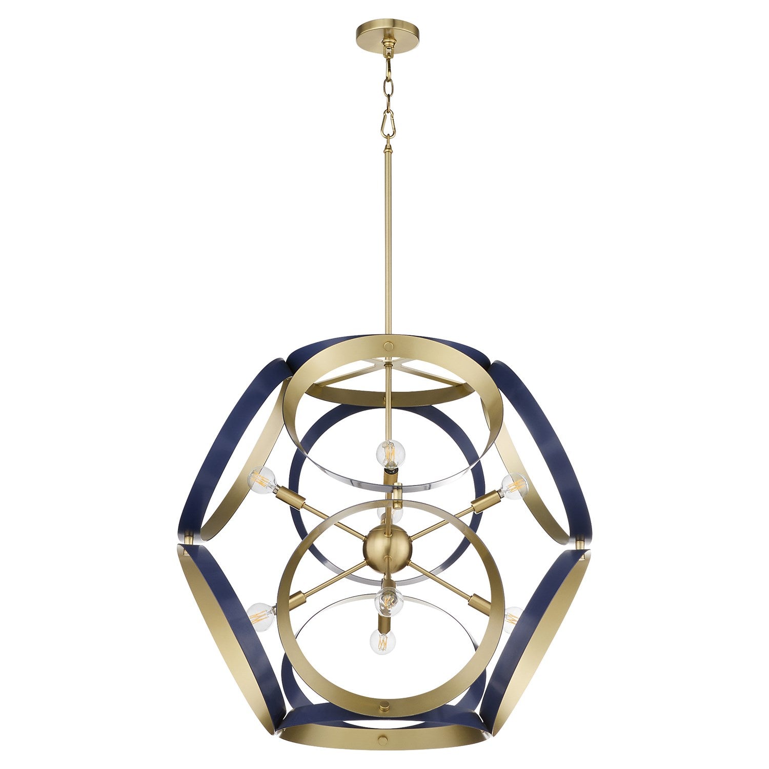 Domain 30" Pendantd - Bl/Aged Brass