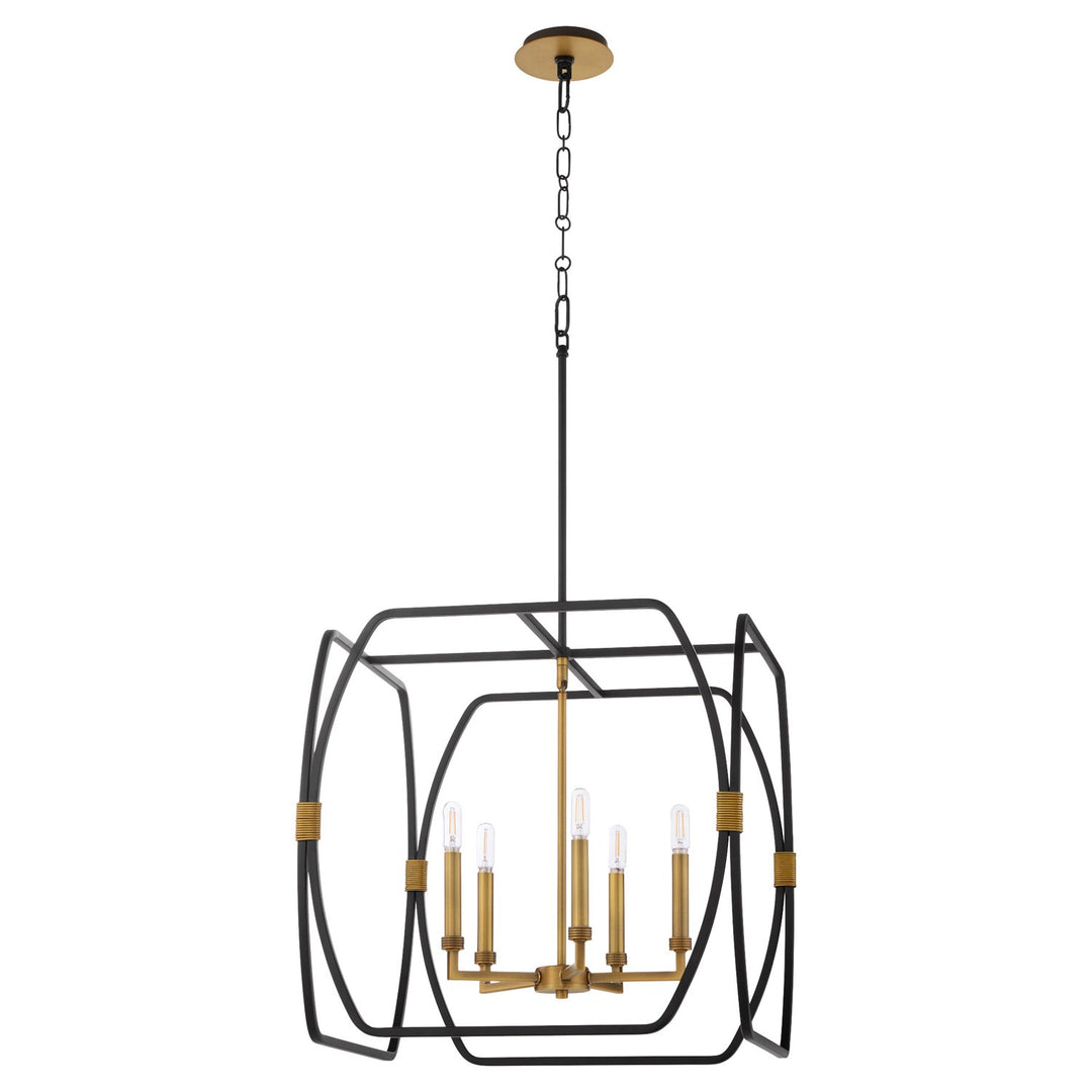 Bishop 23" 5Lt Pendantdant - Matte Black/Brushed Brass