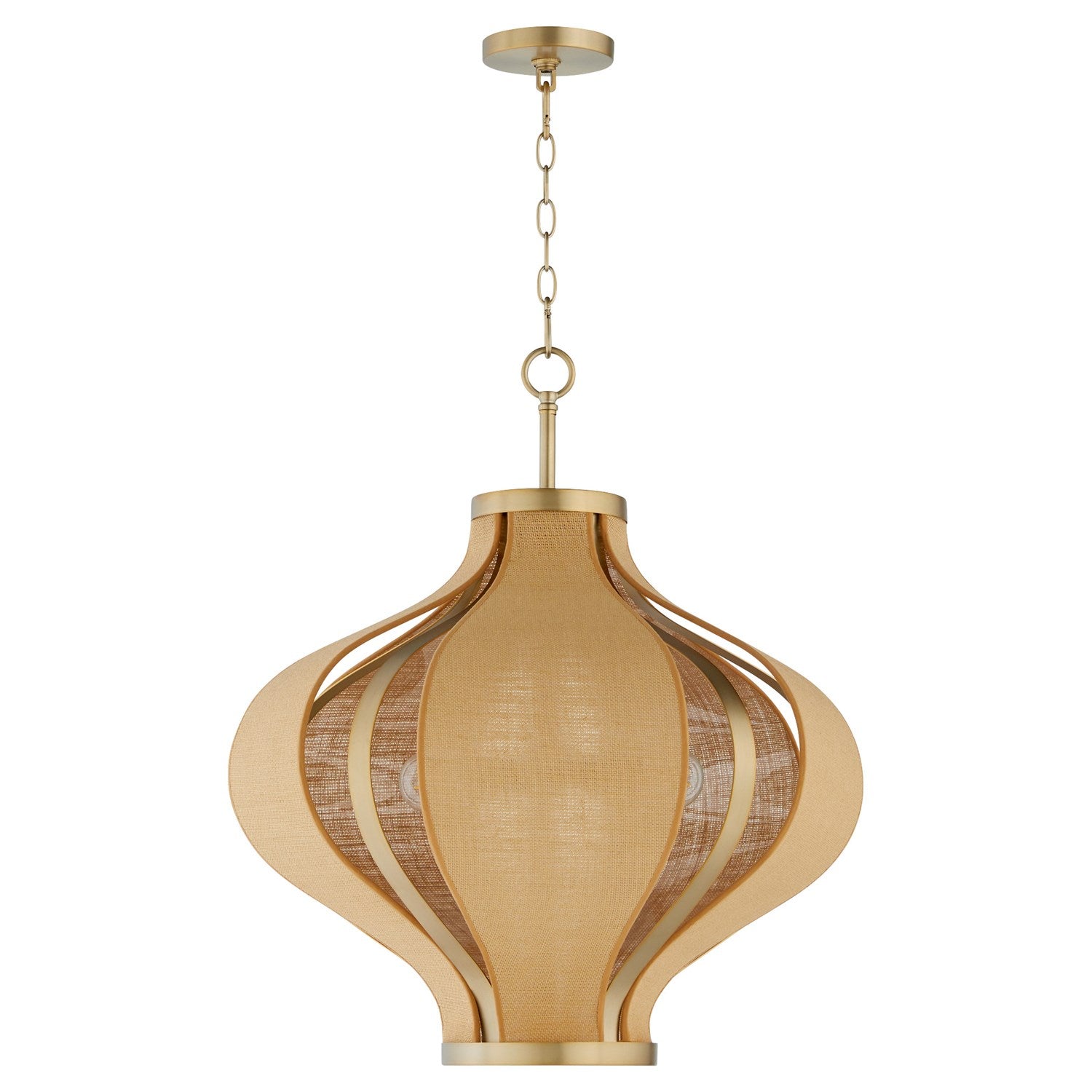 Monroe 3Lt Pendantdant - Aged Brass by Quorum