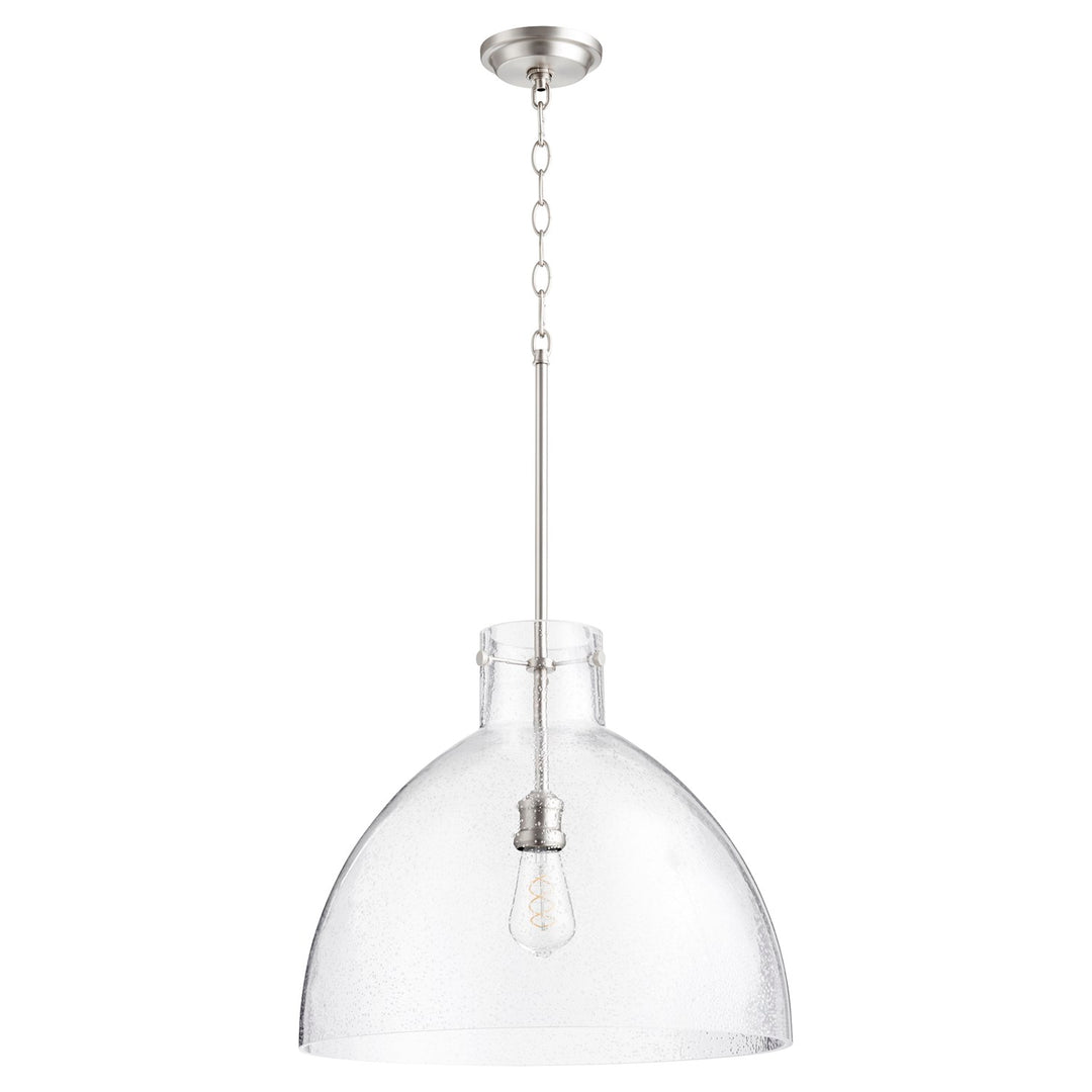 18" Clr Seeded Dome - Satin Nickel by Quorum
