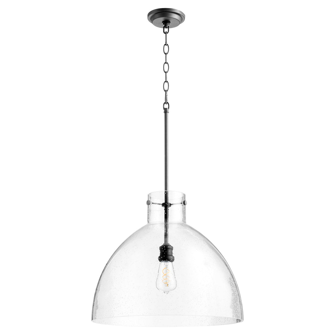 18" Clr Seeded Dome - Textured Black by Quorum