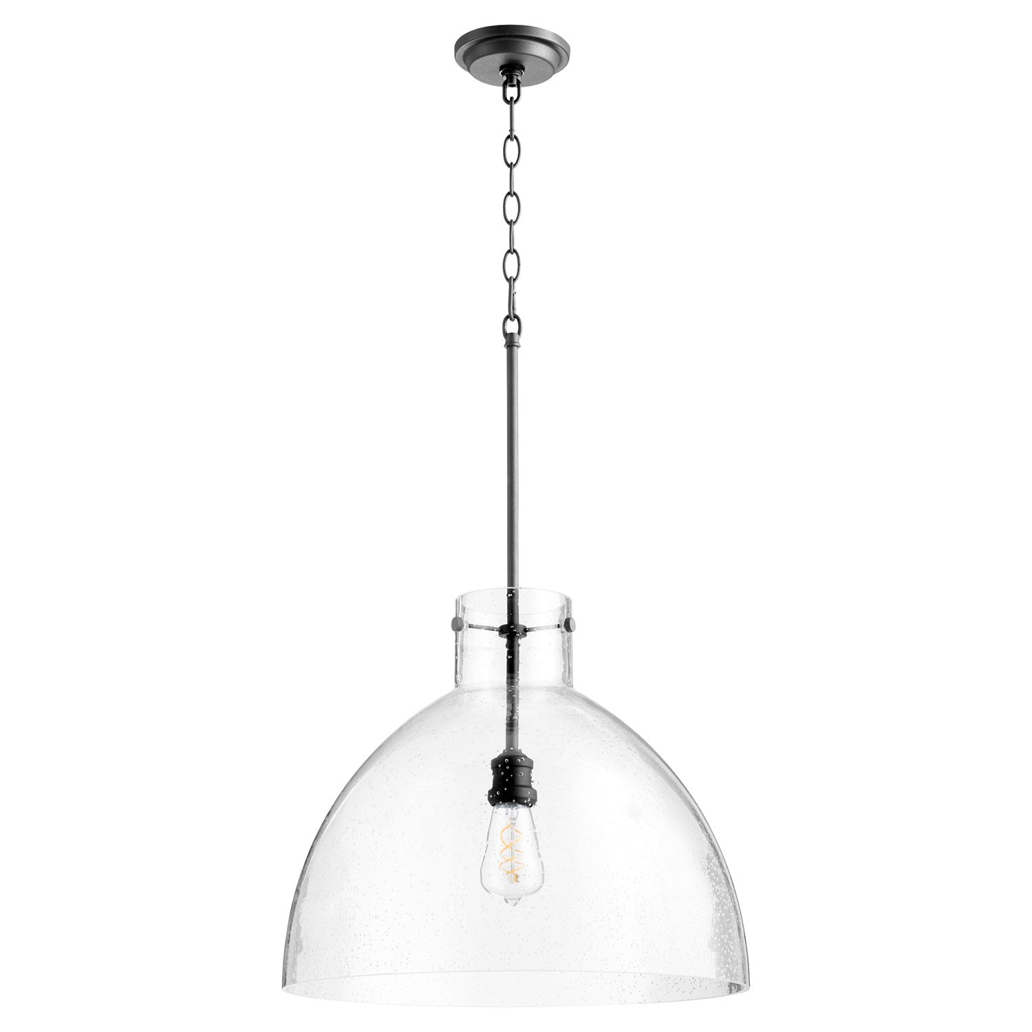 18" Clr Seeded Dome - Textured Black by Quorum