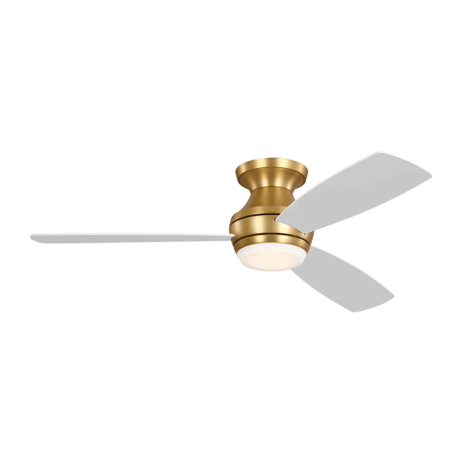 Ikon 52 Hugger Led Ceiling Fan In Burnished Brass by VC Fan Collection