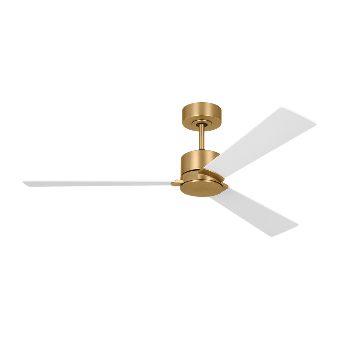 Rozzen 52 Ceiling Fan In Burnished Brass With Matte White Blades by VC Fan Collection