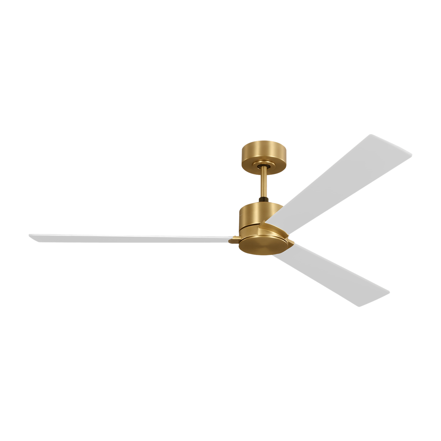 Rozzen Smart 60 Ceiling Fan In Burnished Brass With Matte White Blades by VC Fan Collection
