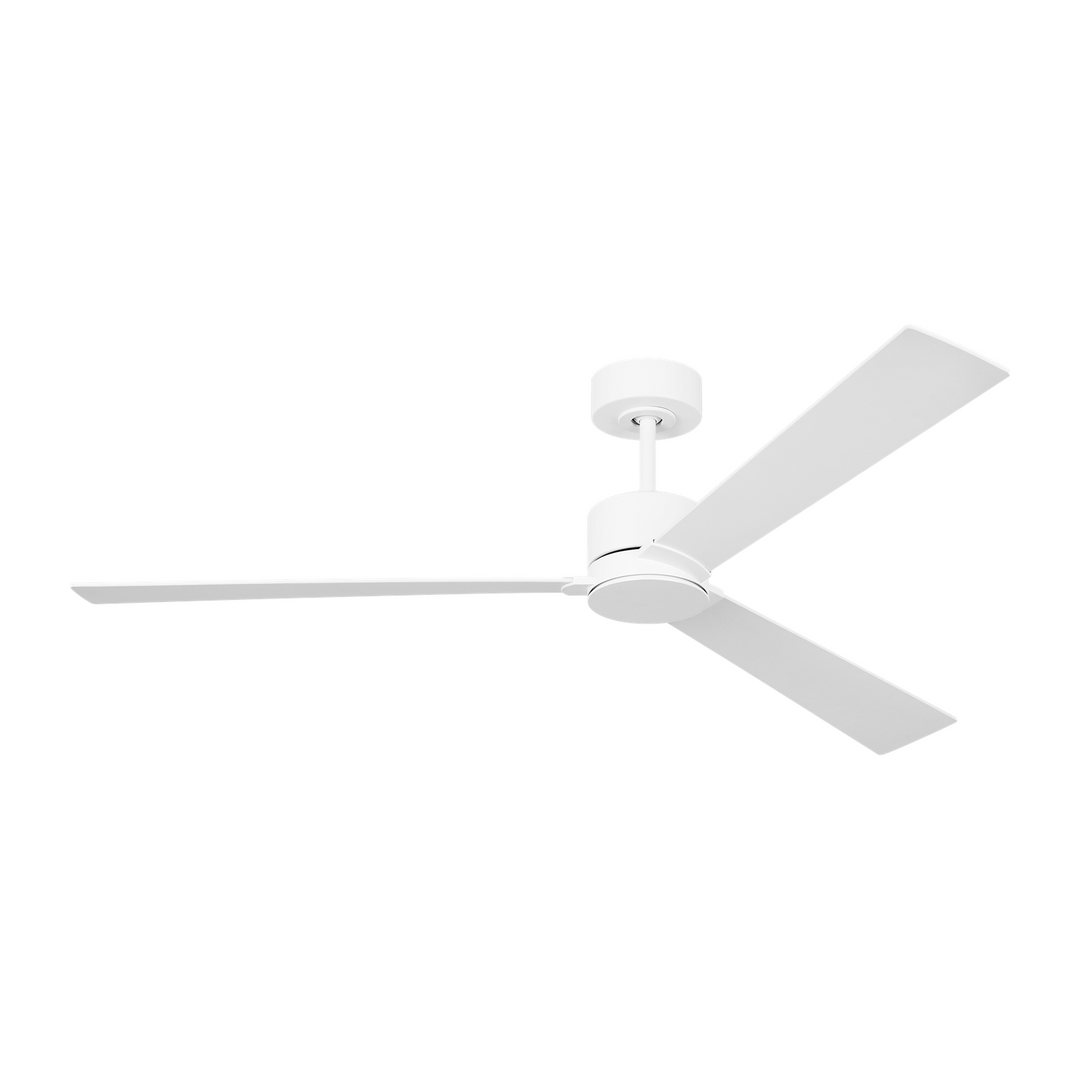 Rozzen Smart 60 Ceiling Fan In Matte White With Matte White Blades by VC Fan Collection