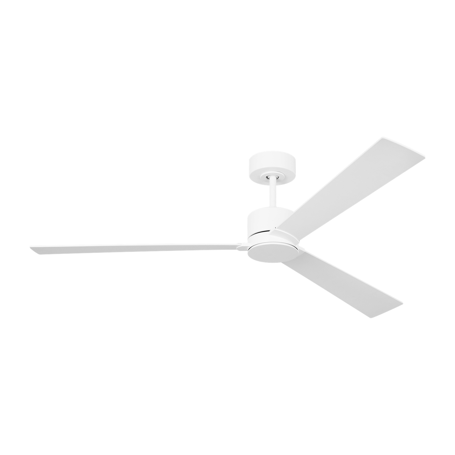 Rozzen Smart 60 Ceiling Fan In Matte White With Matte White Blades by VC Fan Collection