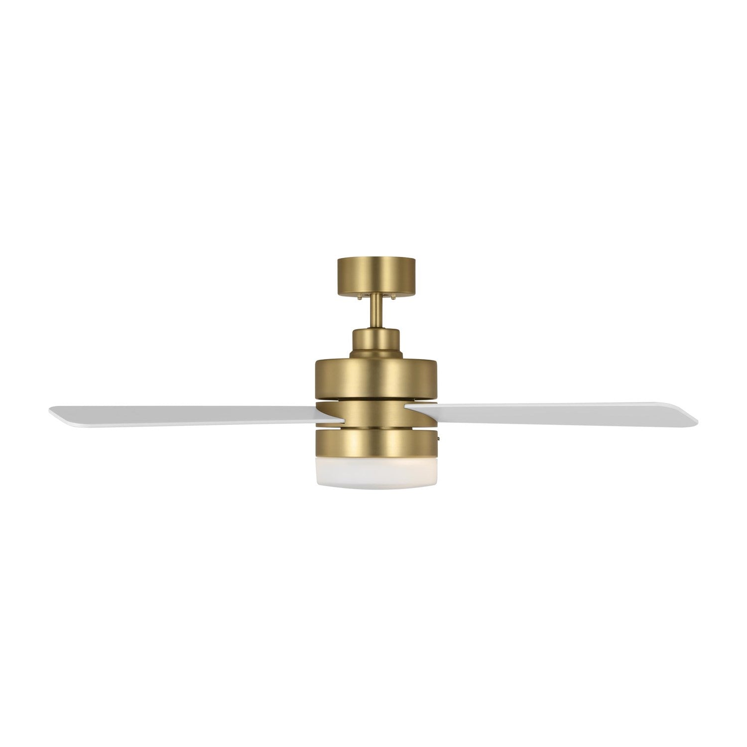 Era 44 Led Ceiling Fan In Burnished Brass With Matte White Blades And Light Kit by VC Fan Collection