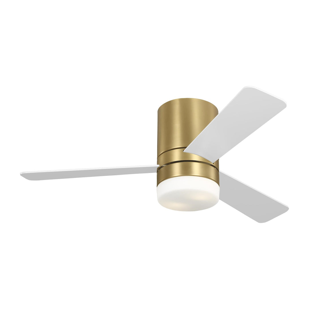 Era 44 Hugger Led Ceiling Fan In Burnished Brass by VC Fan Collection