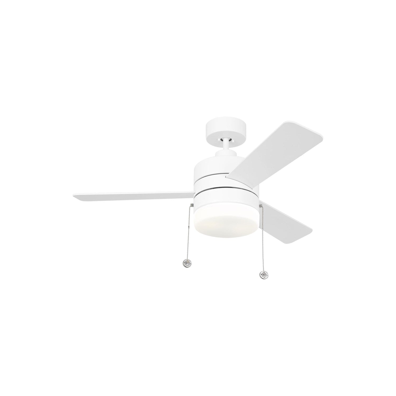 Syrus 44 Led Ceiling Fan In Matte White With Matte White Blades And Light Kit by VC Fan Collection