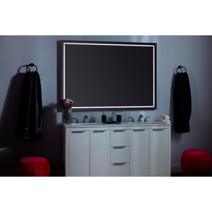 48X48 Led Mirror Black