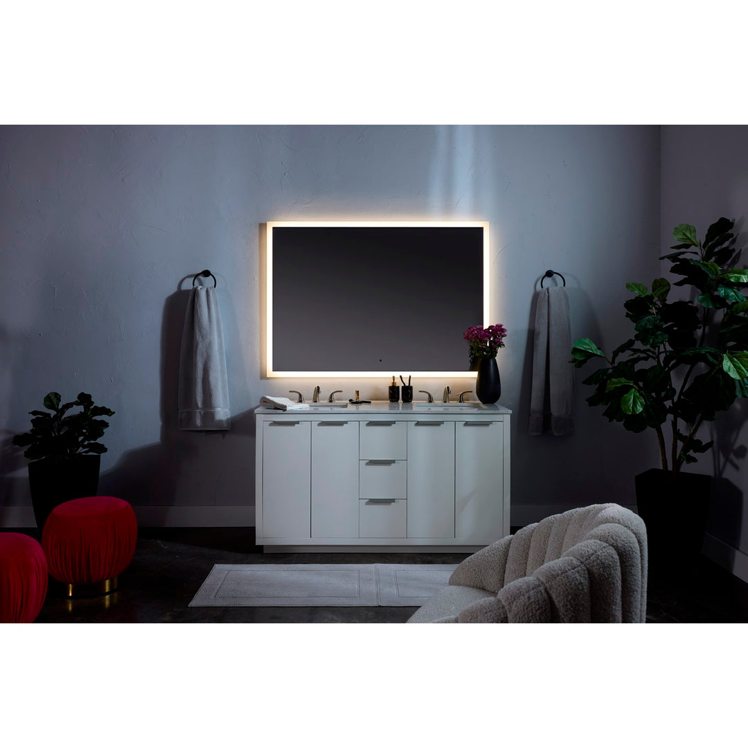 60X42 Led Mirror Black