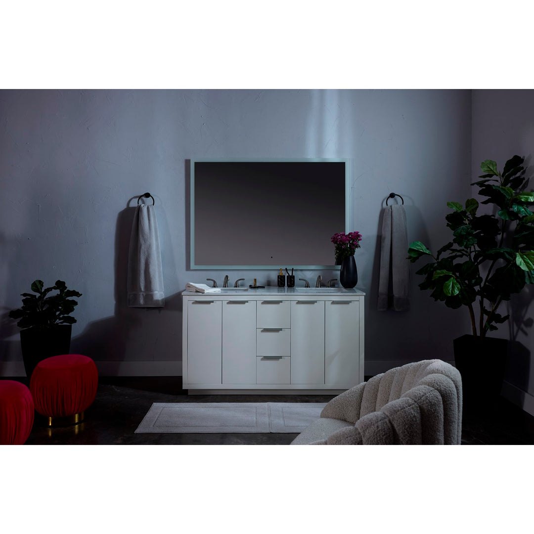 60X42 Led Mirror Black