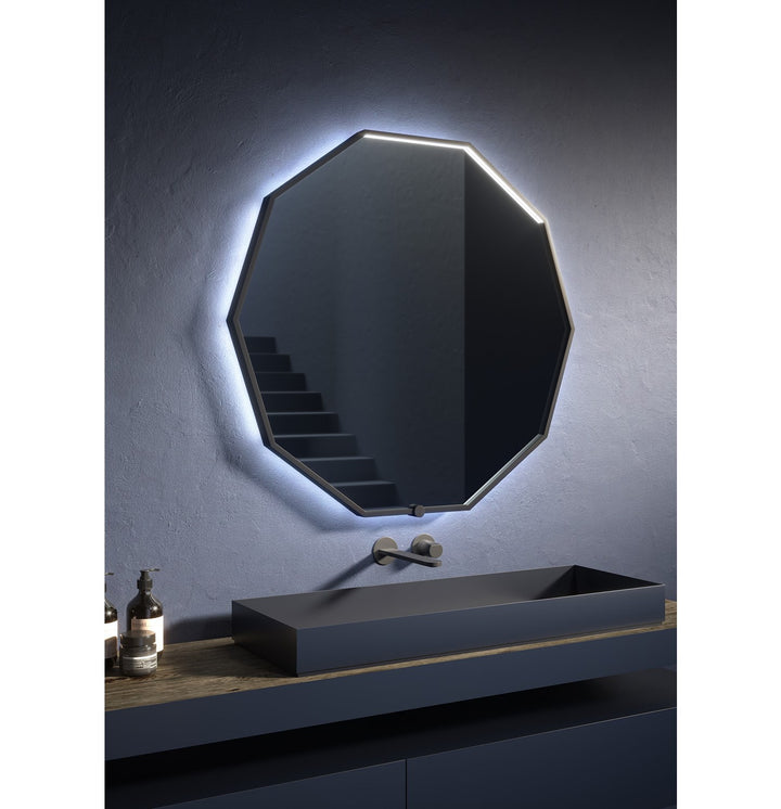 30X30 Led Mirror Black